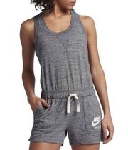 Nike Romper Gray Athletic Racerback Shorts Drawstring Waist Women’s Size Medium