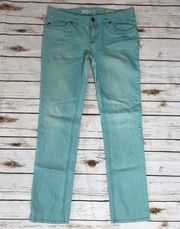 💛Roxy Gold Coast Skinny Straight Leg Aqua denim 11