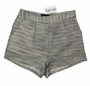 Fab'rik Black White Gold Striped Pleated Shorts