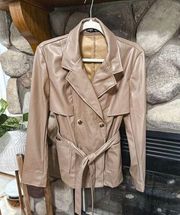 Camel faux leather jacket