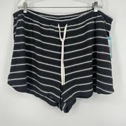 NEW Stitch Fix Awhile Sleep Lounge Shorts French Terry Dark Gray Stripe Size 3X