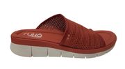 Perforated Slide Open Toe Knit Sandals-Ellie Adobe Red Size 9