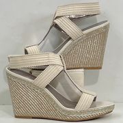 Emalynn Ribbed Elastic Wedge Sandals