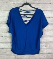 Fortune + Ivy V Neck Top Blue Size XXL