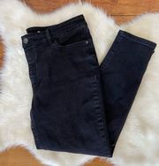 Solid Black Denim Skinny Jeans