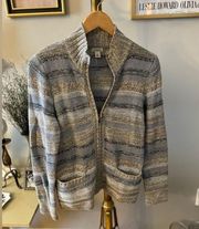 Womens long sleeve zip up sweater caridgan by LLBean size small