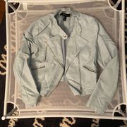 Light Blue Leather Jacket