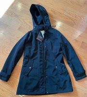 HFX Women Coat Zinfandel Black Hooded Jacket S New Water Wind Resistant
