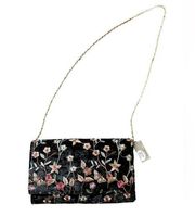 Nora Embroidered Gold Chain Shoulder Bag/ Clutch