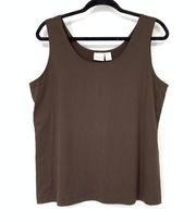 Chico's Top Women's Size 3 US XL Scoop Neck Stretch Tank Brown