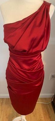 David’s bridal red bridesmaids size 2 made of honor sexy cocktail dress