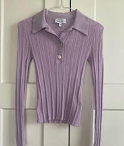 & Other Stories ribbed knit long sleeve polo