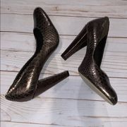 Nicole Miller heels‎ leather NWOT crocodile print