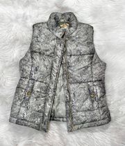 winter fall fur print puffer vest  