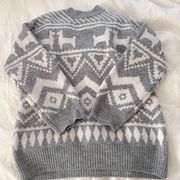 gray oversized knit sweater