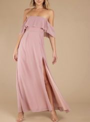 Into You Mauve Ruffle Top Maxi Dress Size Medium