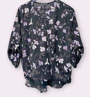 West Kei Floral Cross-Over Blouse