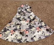 New With tags BooHoo floral print strap full skater dress gray size 8