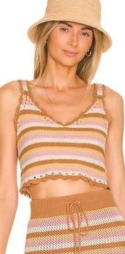 L space nwt turn the tide crochet top