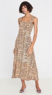 NWT FAITHFULL THE BRAND SAINT TROPEZ MIDI DRESS - WYLDIE ANIMAL PRINT Size 4