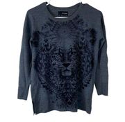 The Kooples Merino Wool Animal Print Top Size XS