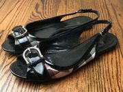 Vintage Burberry slingback flats