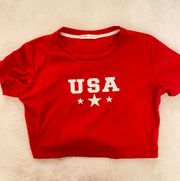 Red 4th of july crop top