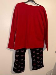 two piece fleece women’s pajama set size XL