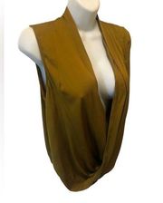 Diane Von Furstenberg Silk Wrap Sleeveless Blouse 0 Draped Neck Sexy Date Nite