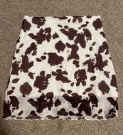 Cow Print Mini Skirt