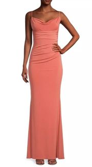 Katie May Surreal Cowlneck lace insert jersey Gown