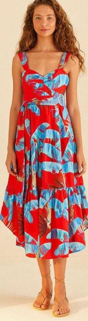 Sweet Jungle Cotton Midi Dress