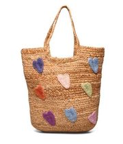 Fabienne Chapot Magic Hearts Straw Beach Bag