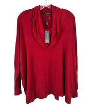 NWT Cable & Gauge Cowl Neck Top Oversize Boho Lagenlook Long Sleeve Sz Medium