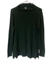 J. Jill Cotton Wool Olive Green Turtleneck Pullover Sweater Size S