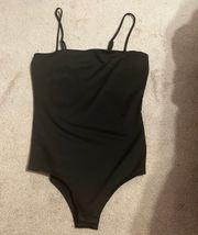 Black Spaghetti Strap Bodysuit 