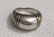 David Yurman Metro Dome Ring 925 Sterling Silver & 750 18k Yellow Gold