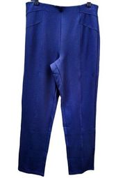 Susan Graver Ponte Knit Pull-On Pants w/Seam Detail-Navy-Medium A372469 NWOT