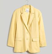 New Madewell The Oversized Blazer in 100% Linen Light Straw (Yellow) Size Medium