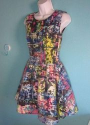 English Rose Womens Dress Size M (fits like S)  Lined Colorful Fit / Flare Mini