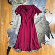 Talbots Burgundy Silk Fairy Dress