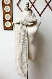 Thick Alpaca Blend Wool Knit Long Tan Scarf