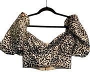 House of CB London Cropped Animal Print Top