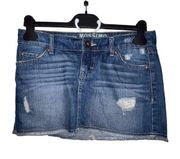 MOSSIMO SUPPLY CO Womens Distressed Denim Jean Mini Skirt - Size 3 Cotton