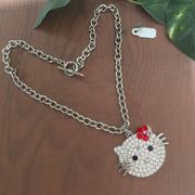 Vintage Hello Kitty Crystal Toggle Necklace