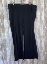 Black Pull On Straight Leg Pants Petite 18/20