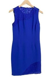 Tahari Women’s Navy Blue Sheath Lace Dress Size 6