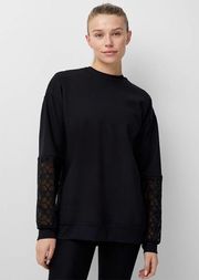 Ultracor Flower Mesh Performance Knit Sweatshirt In Black