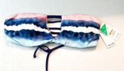 Splendid Tie Dye Stripe Reversible Soft Cup Bandeau Bikini Top S NWT Blue Pink