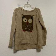 Democracy Pullover Sweater Size L Brown & Tan Owl